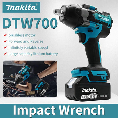 Makita DTW700 18V Chave Elétrica Sem Escova Parafusadeira Furadeira Sem Fio Frete Grátis Ferramentas Elétricas de Alto Torque Chave de Torque