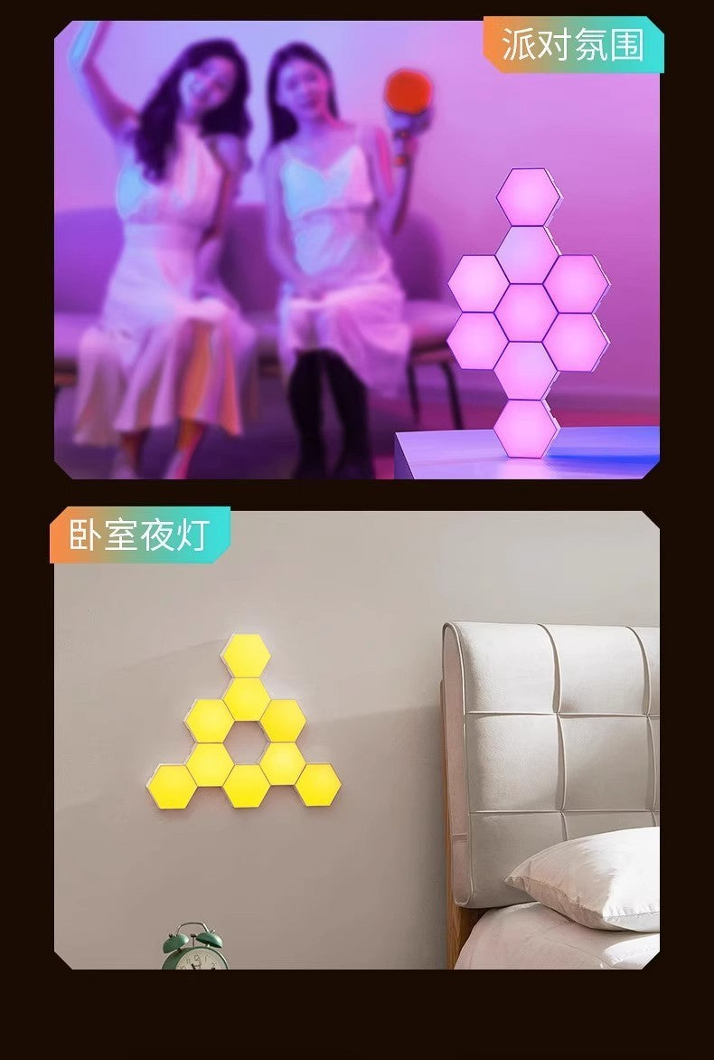 Hexagon Wall Lights, Smart LED Light Panels with App & Remote, DIY Room Decor for Autism, Game Room Decor, Party, Gifts, 12 Pack
