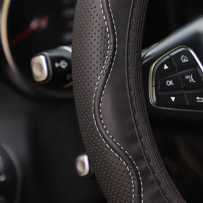 1 capa de volante de couro tipo mão de massagem estéreo em relevo sem anel interno para automóveis, cabe 14,5-15 polegadas