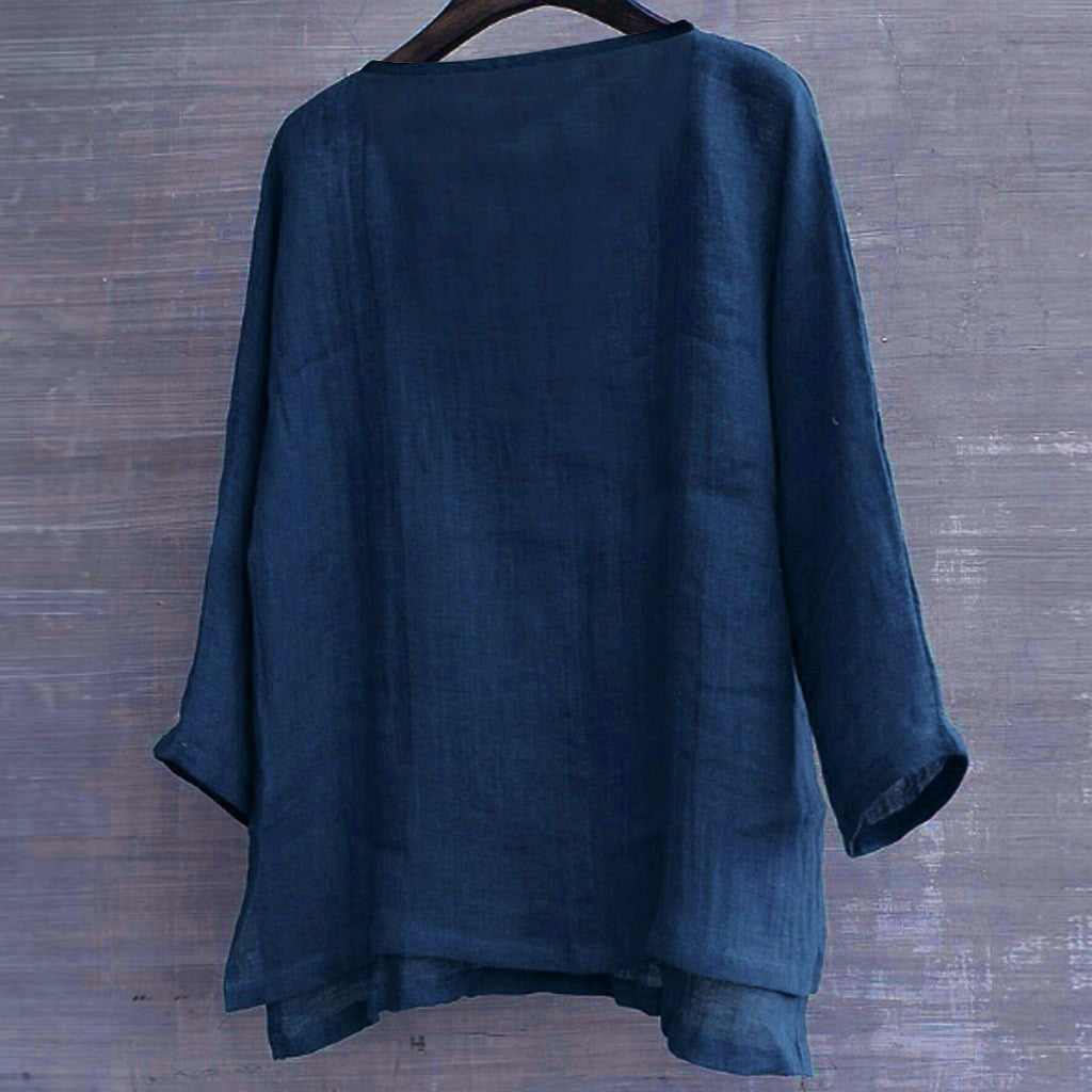 8 Colors!2023 New Linen Shirt Men Brief Breathable Comfy Solid Color Long Sleeve Loose Harajuku Casual Blouse Hawaiian Shirts