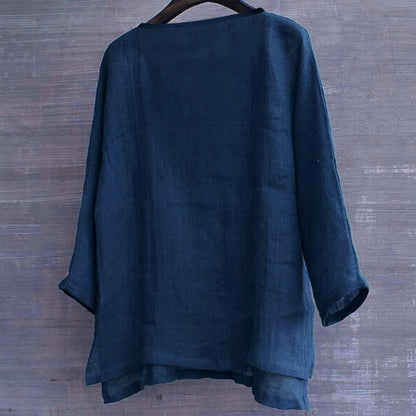 8 Colors!2023 New Linen Shirt Men Brief Breathable Comfy Solid Color Long Sleeve Loose Harajuku Casual Blouse Hawaiian Shirts