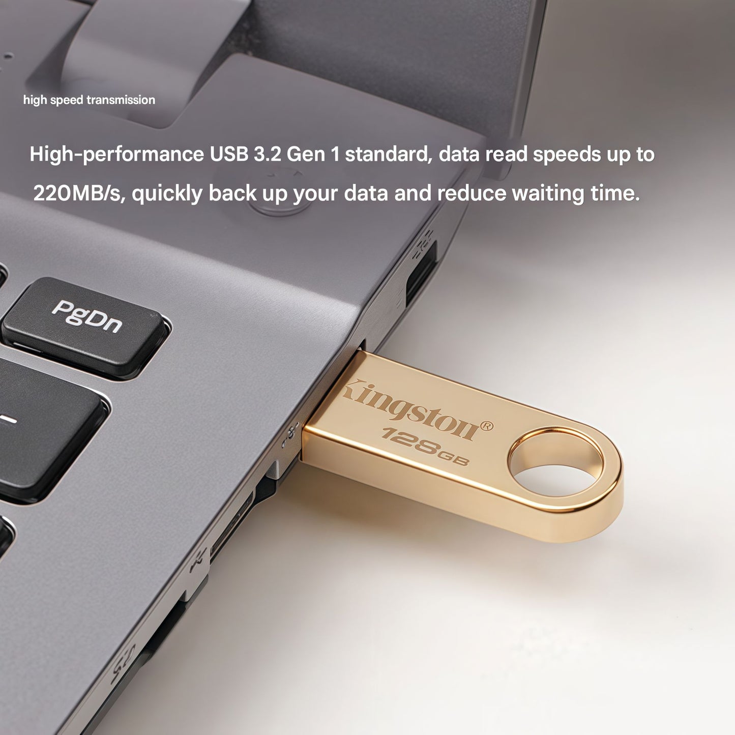 Kingston DTSE9G3 Pen Drive USB de Metal, Pen Drive de Alta Velocidade, Adequado para Celulares, Carros e Câmeras Veiculares [220 MB/s]