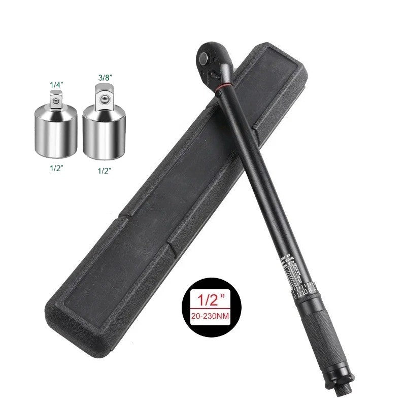 Chave de Torque 72T 1/2'' 3/8'' 1/4'' com Quadrado de Encaixe, Chave de Torque Predefinida para Bicicleta, Catraca Bidirecional, Ferramentas Manuais Automotivas para Carros e Bicicletas