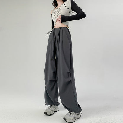 Women's Retro Cargo Pants High Waisted Straight Leg Joggers Casual Sporty Sweatpants for Streetwear