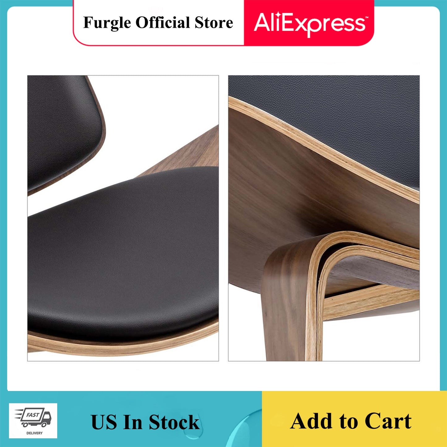 Modern Nordic Style Three-Legged Shell Chair Ash Plywood Fabric Upholstery Living Room Chair Furniture Modern Lounge Shell Chair