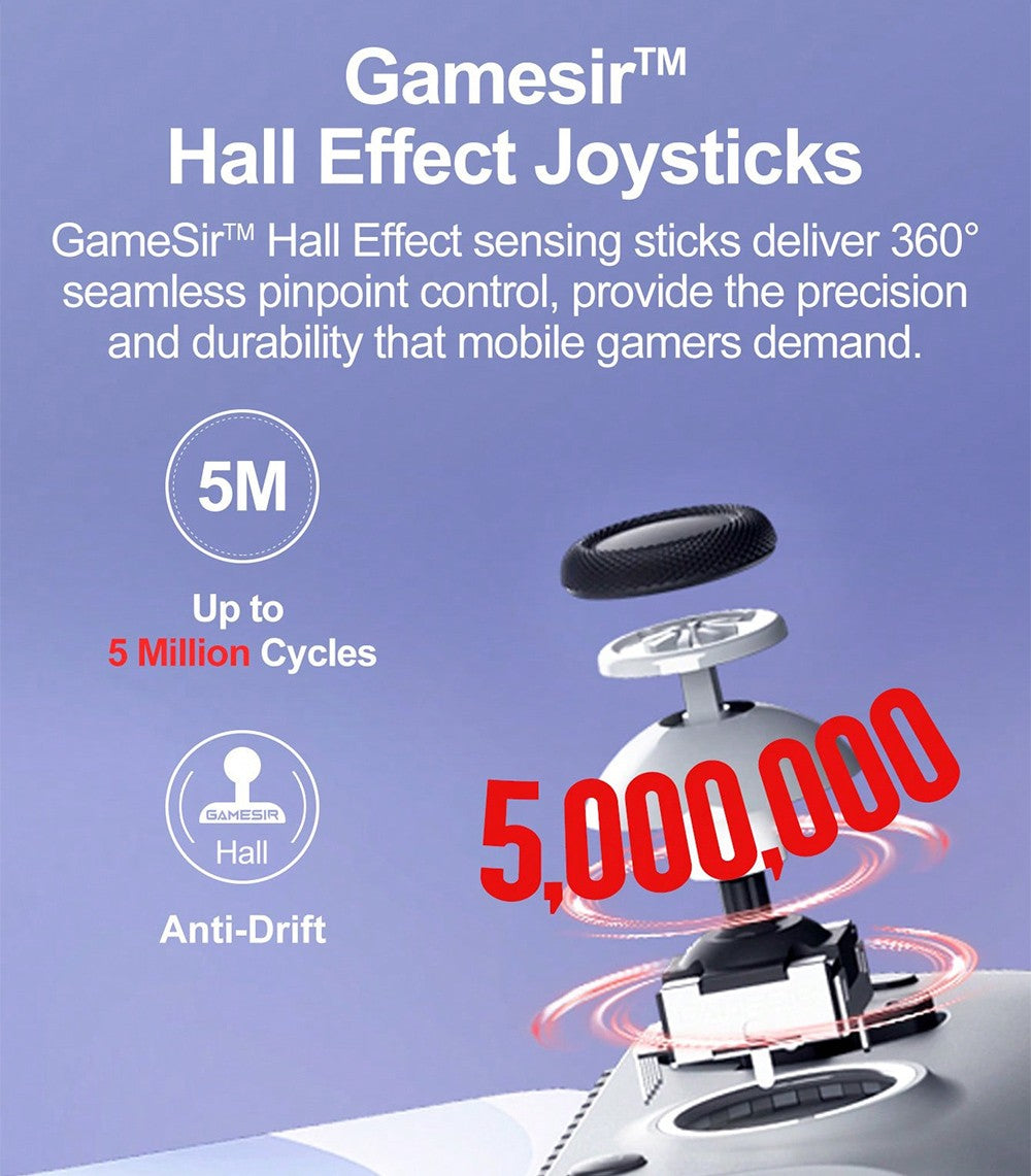 GameSir G8 Galileo Gamepad for Android iPhone 17/16 Phone Mobile Controller Hall Effect Sticks Analog Triggers Big Hands Design