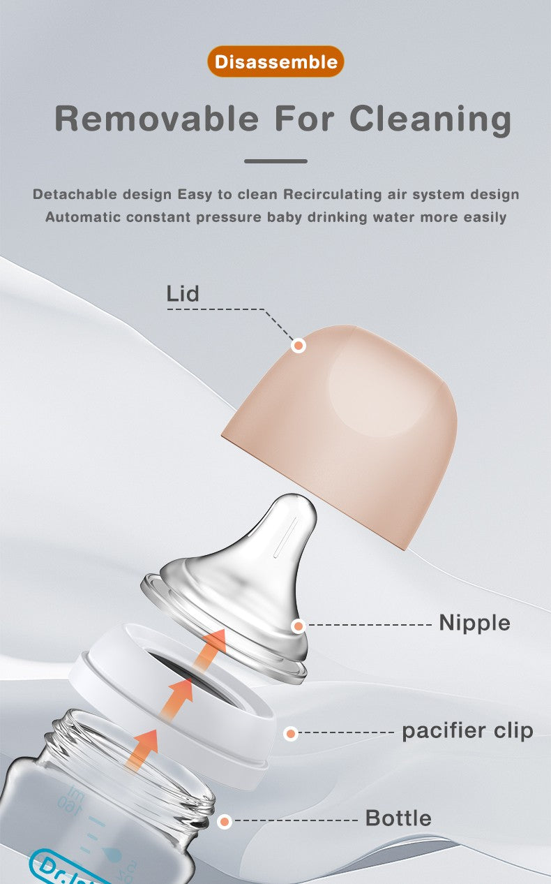 Newborn Glass Bottles 90/160ML Anti-Choke Baby Bottle Anti-flatulence Milk Feeding Bottles Infant BPA Free For 0-6Month