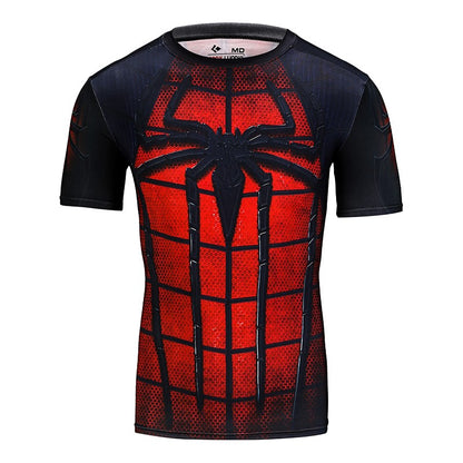 New Men Comics Cosplay Spiderman Iron Man Compression T-shirt Short Sleeve Sport Tees Tops Fitness Sportwear Marvel Clothes