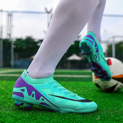 New Men Football Boots Match Indoor Long Spikes Ultralight Grass Cleats Breathable Soccer Shoes Sneakers Training Drop Shipping