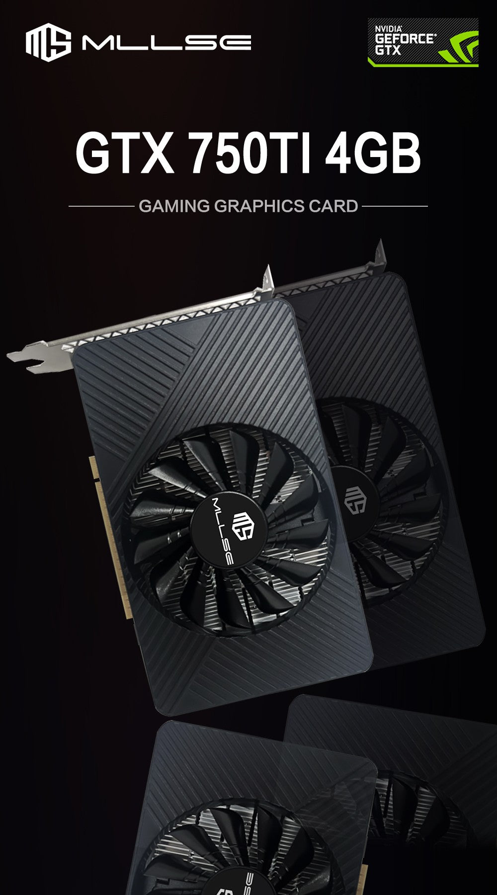 MLLSE Placa De Vídeo NVIDIA GTX 750TI 4GB GTX 750 8GB GDDR5 128-bit PCIe 3.0 x16 Desktop Computador Gaming GPU Nova Placa