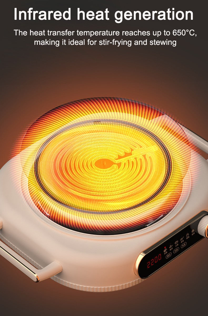 Electric Ceramic Infrared Heating Furnace Magnetic Waterproof Induction Cooker Hob Hot Pot Stir-Fry Stove Timer Heater Cooktop