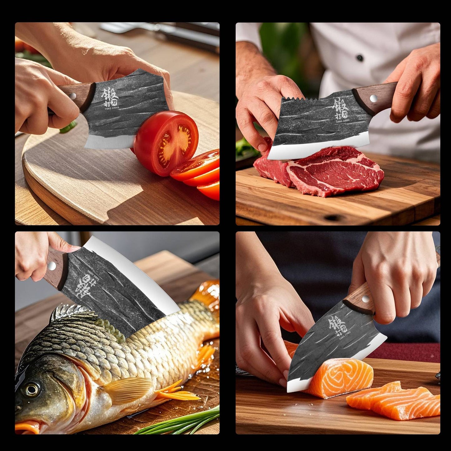 Conjunto de Facas de Cozinha Multiuso 3 Peças - Facas Utilitárias Serrilhadas para Cortar Carne e Vegetais, utensílios de cozinha femininos