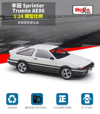 Maisto 1:24 Toyota Sprinter Trueno Ae86 Ae 86 Modelo de Carro de Liga de Simulação Peça de Exibição de Brinquedo Acabado Estático para Presente
