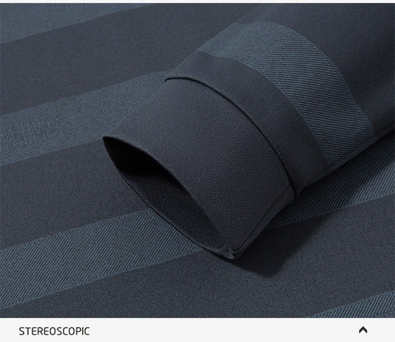 BROWON Elegant Mens Polo Shirts 2025 Spring Autumn Long Sleeve Lapel Collar Big Striped Pattern T-shirt Male New in Tops & Tees