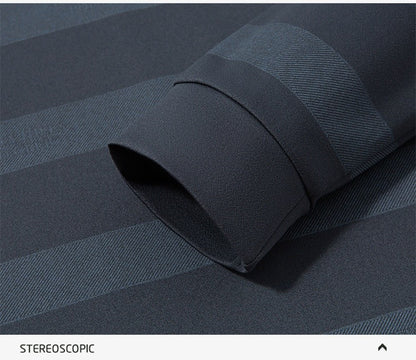 BROWON Elegant Mens Polo Shirts 2025 Spring Autumn Long Sleeve Lapel Collar Big Striped Pattern T-shirt Male New in Tops & Tees