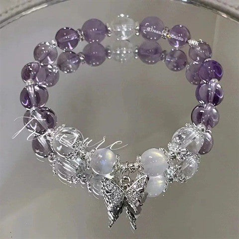 Nova pulseira de cristal com contas simples para mulheres meninas coreanas ins flor raposa pena borla pulseiras melhores amigas joias presentes 2024
