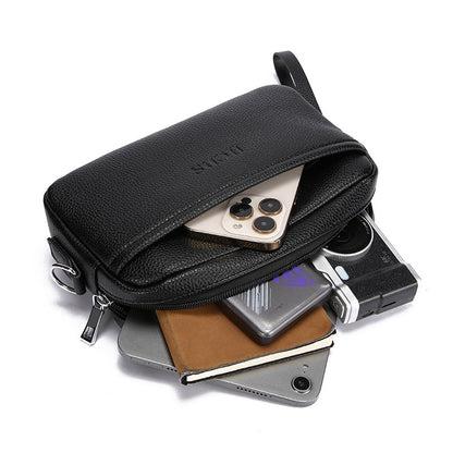 New Style Casual Men's Single Shoulder Bag - Portable Side-Hand Carrying Bag With Wrist Strap - Business-Style Crossbody Bag