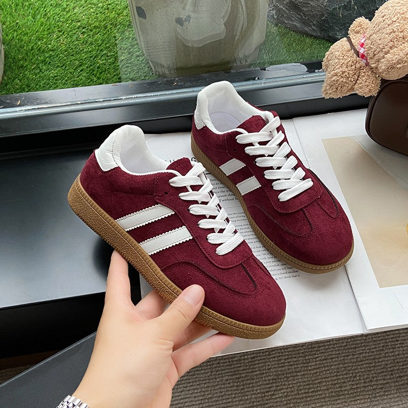 2025 Autumn New  Fashionable Comfortable Casual Sneakers Retro Thick-soled Sneakers Women's College Style Board Shoes Big Size