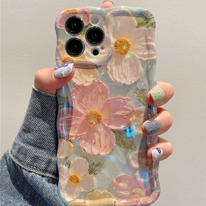 Capa de Celular Pintura a Óleo Retrô Para iPhone 14 ProMax 15 13 12 16 Pro Capa de Silicone Luxuosa com Estampa de Flor à Prova de Choque Decoração Artística