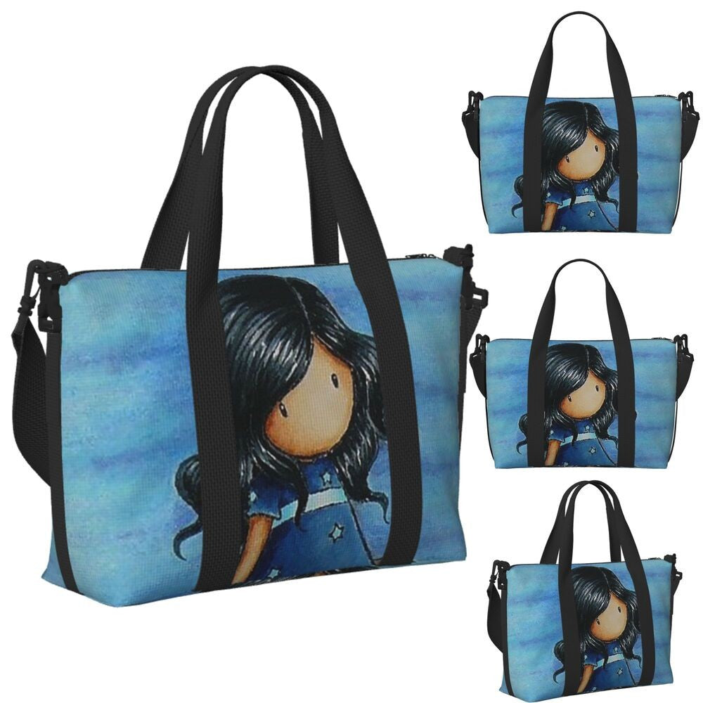 Custom Santoro Gorjuss Beach Travel Bag Large Capacity Tote Bags for Gym Yoga Women Shopping Duffle Shoulder Bag