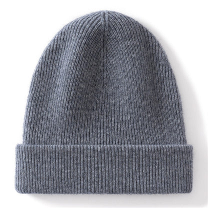 Autumn Winter New 100% Cashmere Hat Women's One-Line Hat Knitted Hat Wool Hat Ear Protection High-Quality Couple Hat