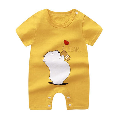 Newborn Baby Clothes Summer Short Sleeve Rompers Infant Boys Girls Cartoon Cotton Jumpsuit Toddler Thin Pajaodysuit For Newborns