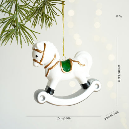 Christmas Atmosphere Balloon Dog Small Pendant Christmas Tree Snowflake House Pendant Small Ornament Wreath Accessory