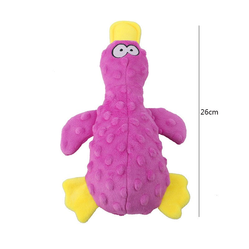 Brinquedo de Pelúcia Fofo de Pato com Som, Bicho de Pelúcia Chiador, Brinquedo para Cão que Limpa os Dentes, Brinquedo de Corda para Roer, Acessórios para Animais de Estimação