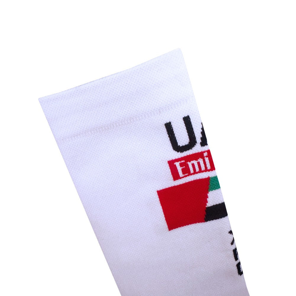 New White UAE Team INEOS Cycling Socks Non Slip Soccer Socks Cushioned Breathable For Running Basketball Bike Sports Grip Socks