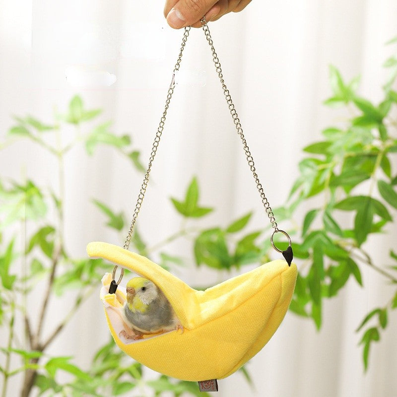 Cama de Banana para Papagaio, Ninho Quente de Inverno, Gaiola de Pássaro, Ninho de Algodão para Papagaio, Periquito para Rede, Gaiola, Barraca, Cama, Caverna Suspensa, Roupas, Bolsas