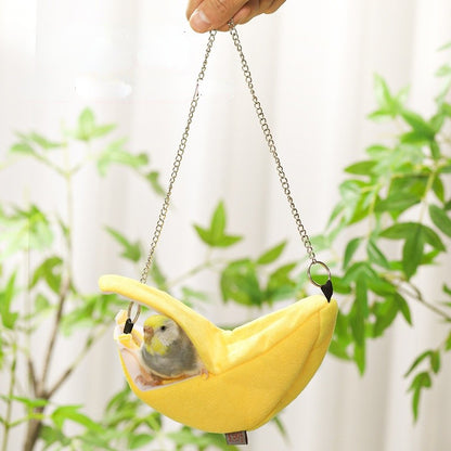 Cama de Banana para Papagaio, Ninho Quente de Inverno, Gaiola de Pássaro, Ninho de Algodão para Papagaio, Periquito para Rede, Gaiola, Barraca, Cama, Caverna Suspensa, Roupas, Bolsas