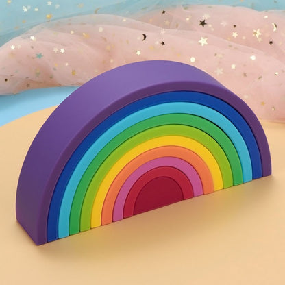 10Pcs/Set Baby Silicone Building Block BPA Free Rainbow Soft Block 3D Educational Montessori Stacking Toys Baby Teether Gift