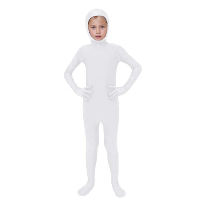 Kids Invisibility Jumpsuits Role Play Tights Full Body Suit Solid One-Piece Jumpsuit Halloween Costume Funny Romper Performance