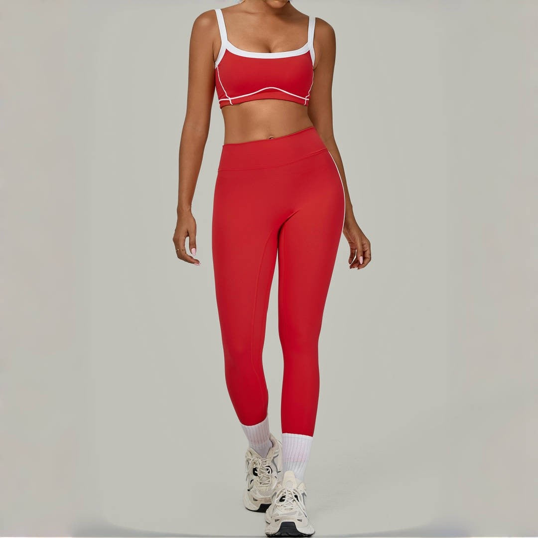 Yoga Suit Sports Fitness High Waist Peach Hip Tight Removable Padding Sports Bra Outfit Running Workout Clothes Gym Leggings Set