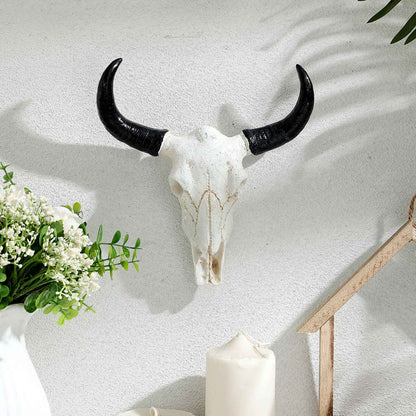 Skull Ox Horn Wall Hangers Resin Horn Cow Skull Wall Hanging Ornament Resin Bull Skull Decoration For Home Office