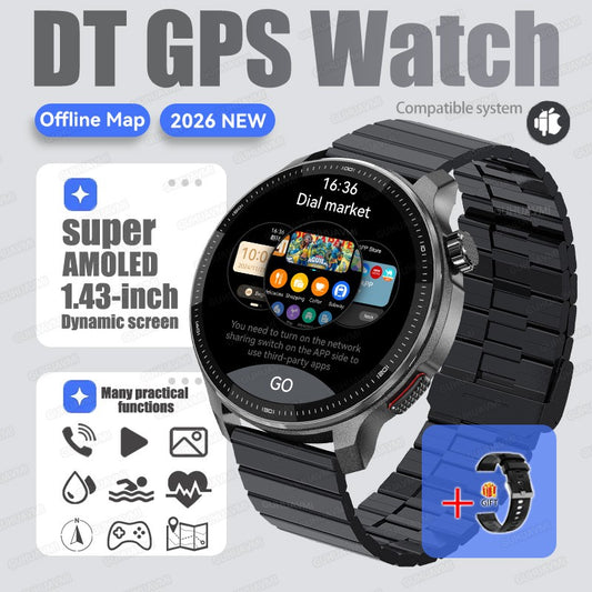 New Outdoors Military T-Rex3 Offline Map GPS SmartWatch 10ATM Waterproof Watch 4GB Memory Compass Voice Call Sports Bracelet Men