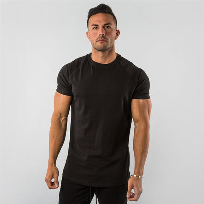 Men's Summer Skinny Casual T-Shirt Short Sleeve Tee Male Gym Fitness Sport Cotton Tops Man Running Workouts Sweatshirt Clothing