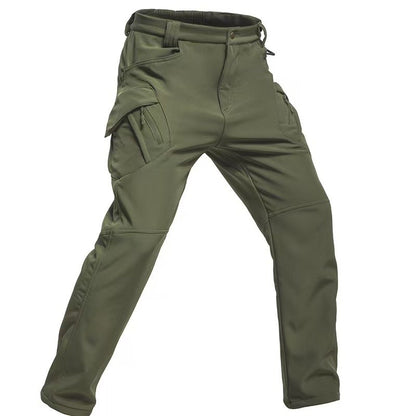 Men's Winter Autumn Fleece Softshell Pants Tactical Military Combat Cargo Trousers Hiking Camping Climbing Casual Sportwears