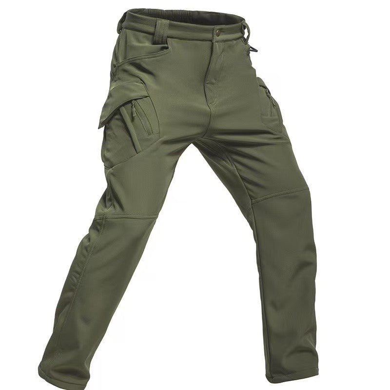 Men's Winter Autumn Fleece Softshell Pants Tactical Military Combat Cargo Trousers Hiking Camping Climbing Casual Sportwears
