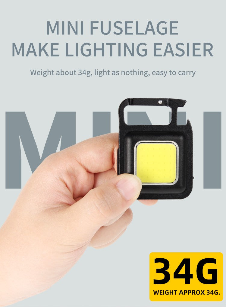 Mini LED Flashlight Keychain Multifunctional Portable COB Camping Lamps USB Charging Work Lights Outdoor Pocket Lamp With Magnet