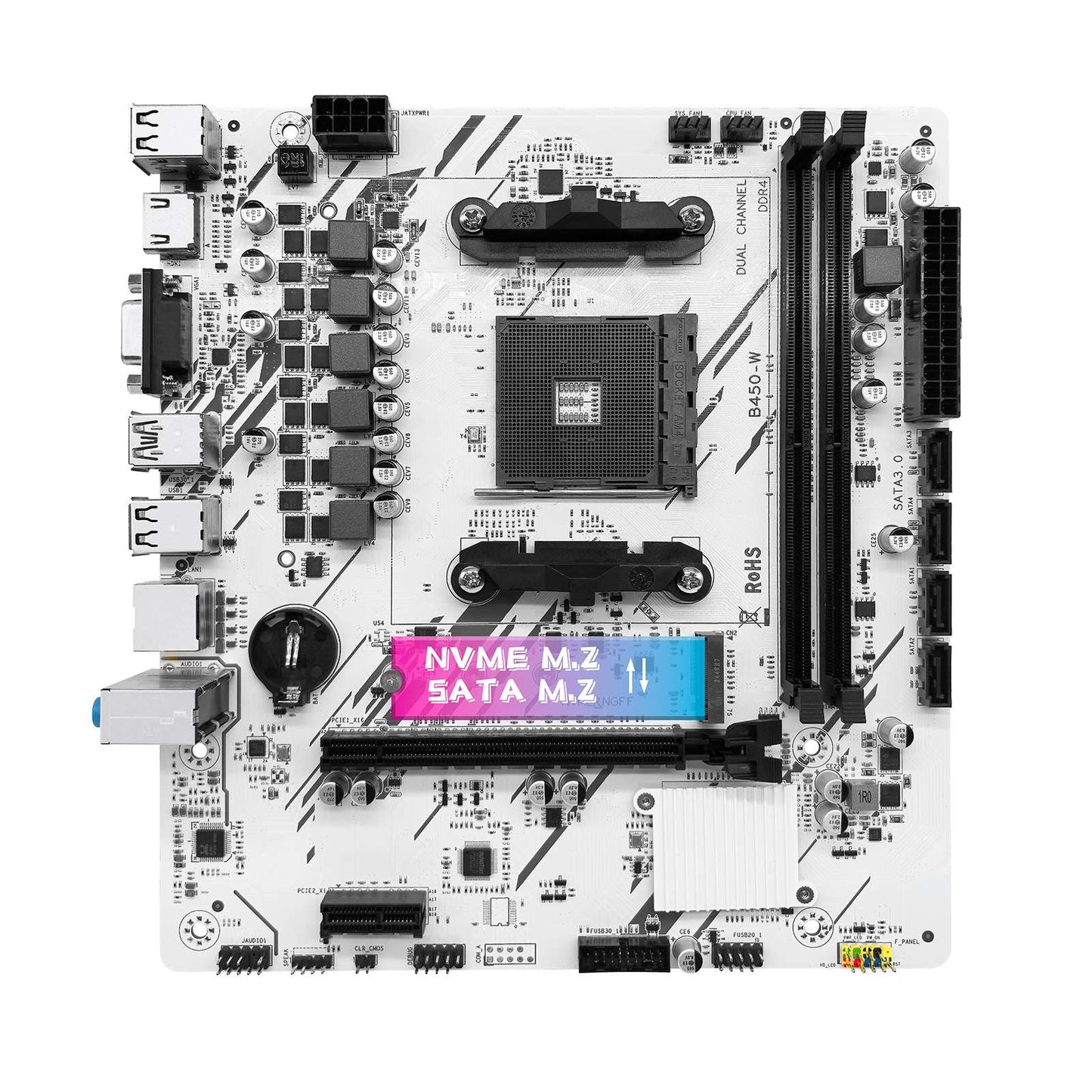 Kit Placa-mãe ZSUS B450 com Ryzen R5 5600 Memória DDR4 1*16GB 3200MHz Placa-mãe AM4 M.2 NVME