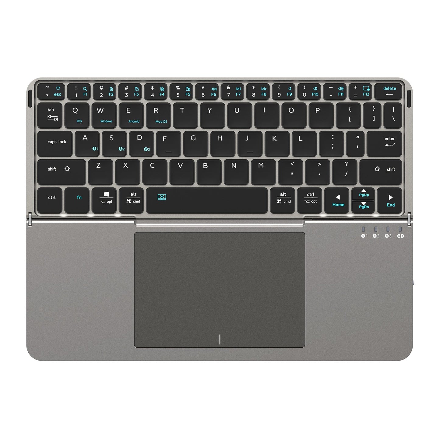 Teclado dobrável Bluetooth 5.0 DUX DUCIS com Touchpad e suporte de telefone para celulares, tablets e PCs com iOS, Android, Windows e Mac