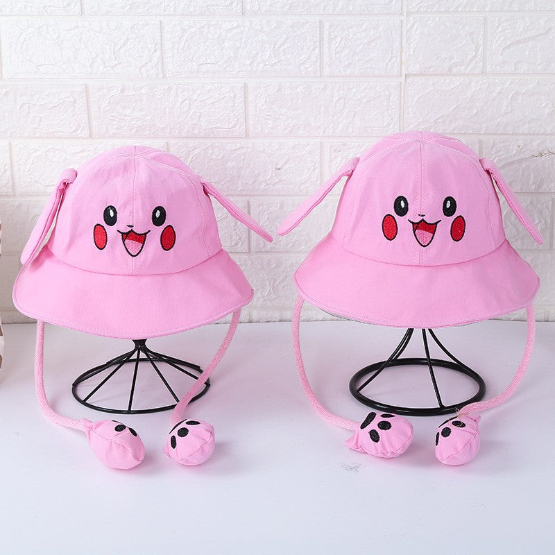 Kids Summer Broad-brimmed Cotton Hats Children Bucket Caps for Beach Holiday Boys Girls Sun Protection Hat Parent-child Outfit