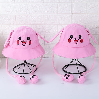 Kids Summer Broad-brimmed Cotton Hats Children Bucket Caps for Beach Holiday Boys Girls Sun Protection Hat Parent-child Outfit