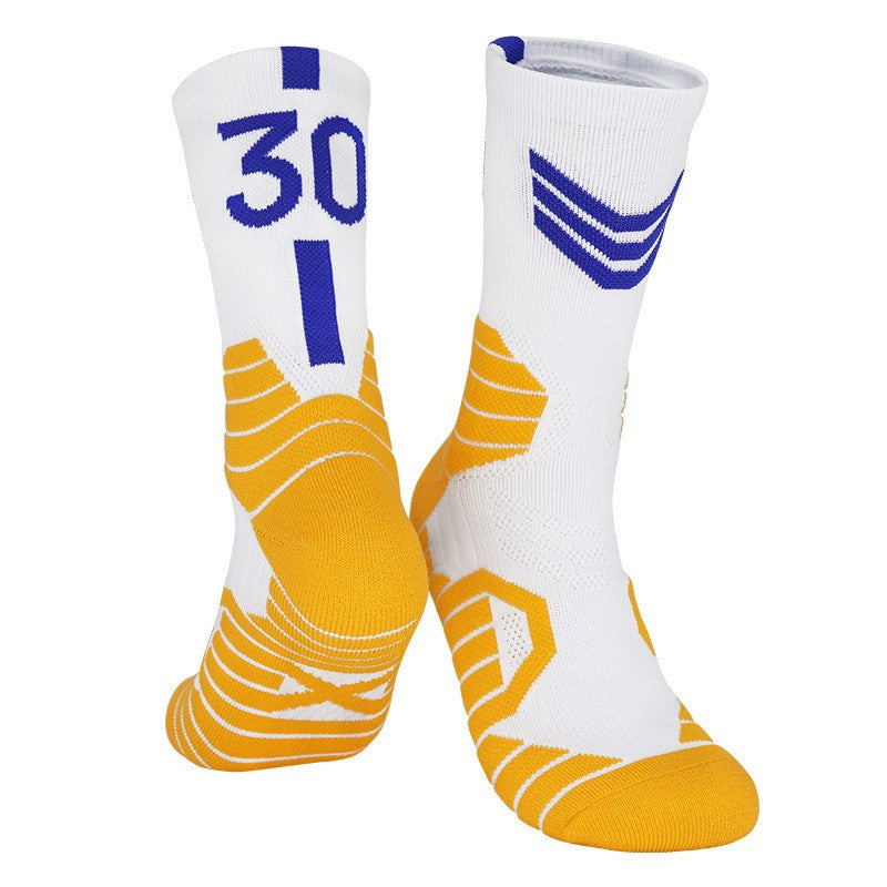 Meias Esportivas Masculinas de Basquete, Meias Esportivas com Numeração, Fundo de Toalha Engrossado, Ciclismo Outdoor, Corrida, Basquete, Feminino Adulto, Meias.