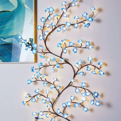 Cherry LED Tree Branch Lights 8 Modes USB Powered Cherry Blossom Branch Decoration Night Lights for Indoor Home Walls and Doors