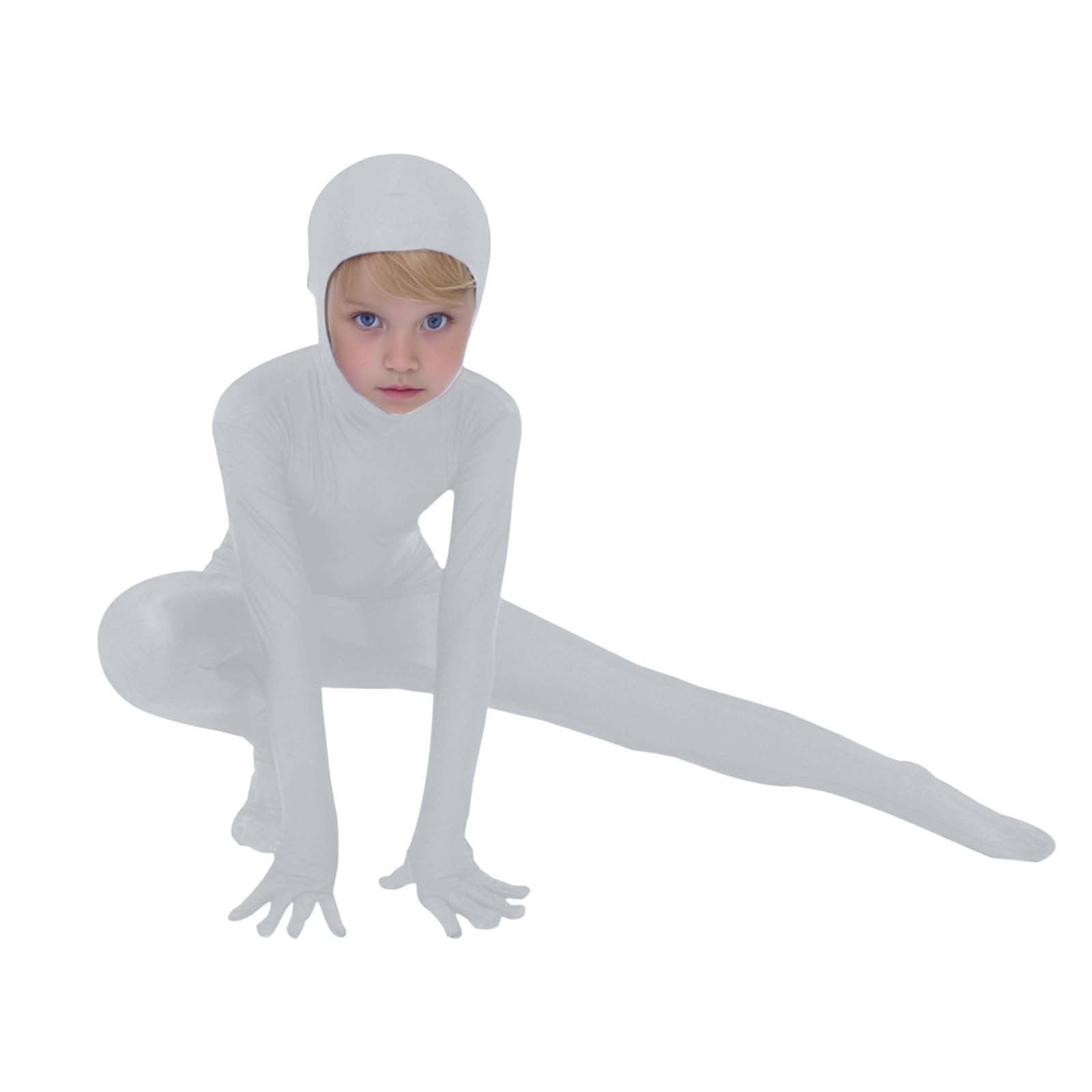 Kids Invisibility Jumpsuits Role Play Tights Full Body Suit Solid One-Piece Jumpsuit Halloween Costume Funny Romper Performance