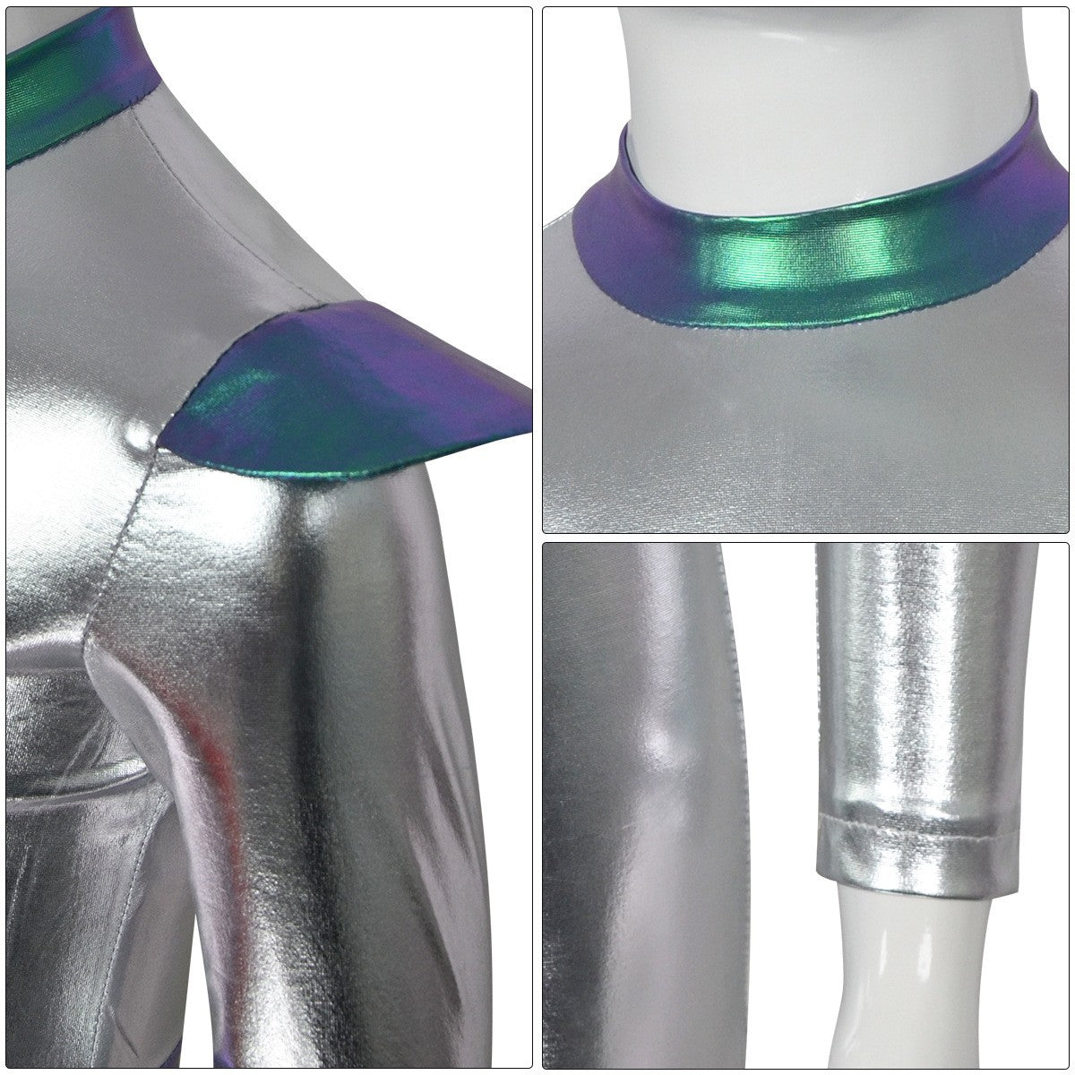 Cyber Alien Laser Reflective Alien Cosplay Dress, Adult and Children's Party Outfit, Including Tentacle Headpiece