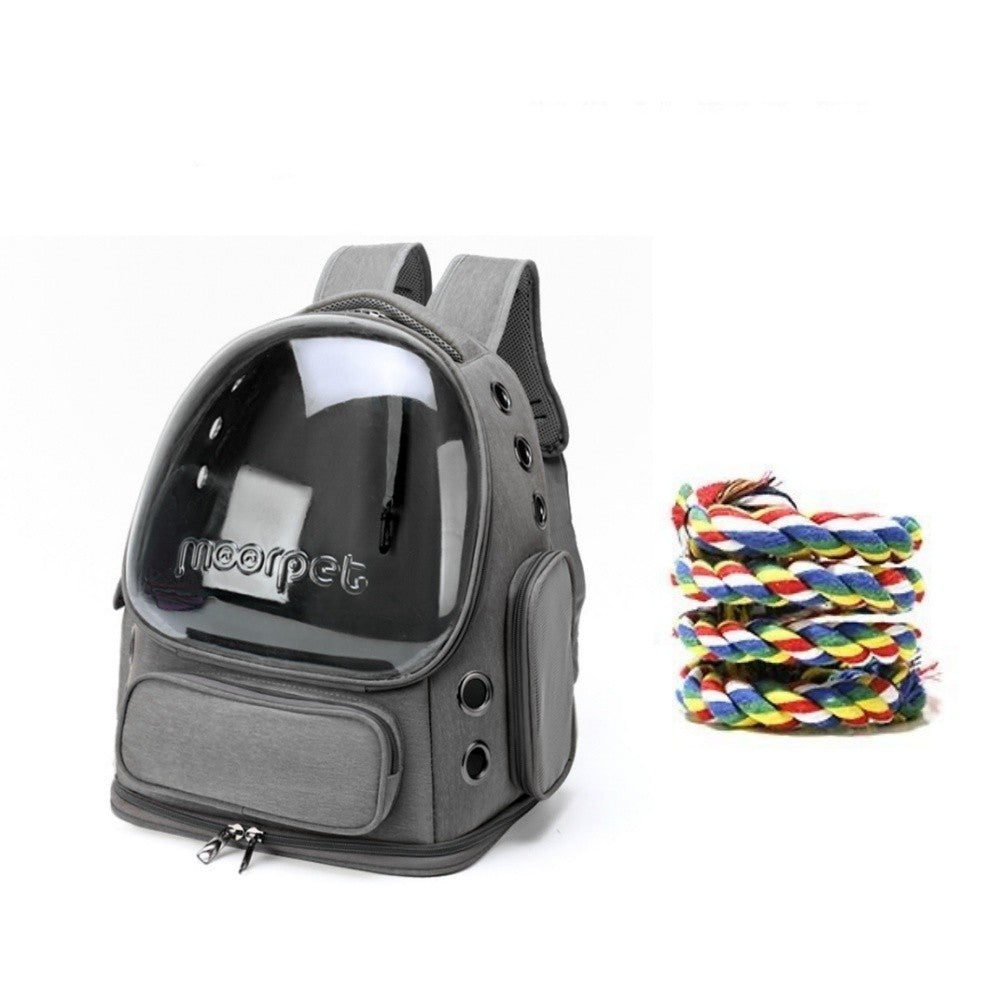 Mochila Transportadora para Pássaros, Gaiola de Viagem para Papagaios com Poleiro e Comedouros para Papagaio e Calopsita para Visitas ao Veterinário, Acampamento, Caminhada, Viagem