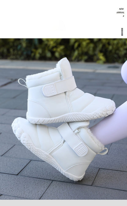 Kids 2025 New Wide Toe Barefoot Snow Boots Boys Girls Winter Minimalist waterproof Sneakers Girls Boys Non-Slip Warm Snow Boots